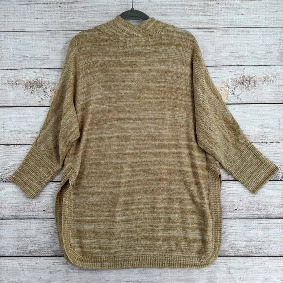 Field and Flower Anthropologie Split Hem Tunic Sweater Womens Medium Beige - Picture 2 of 12